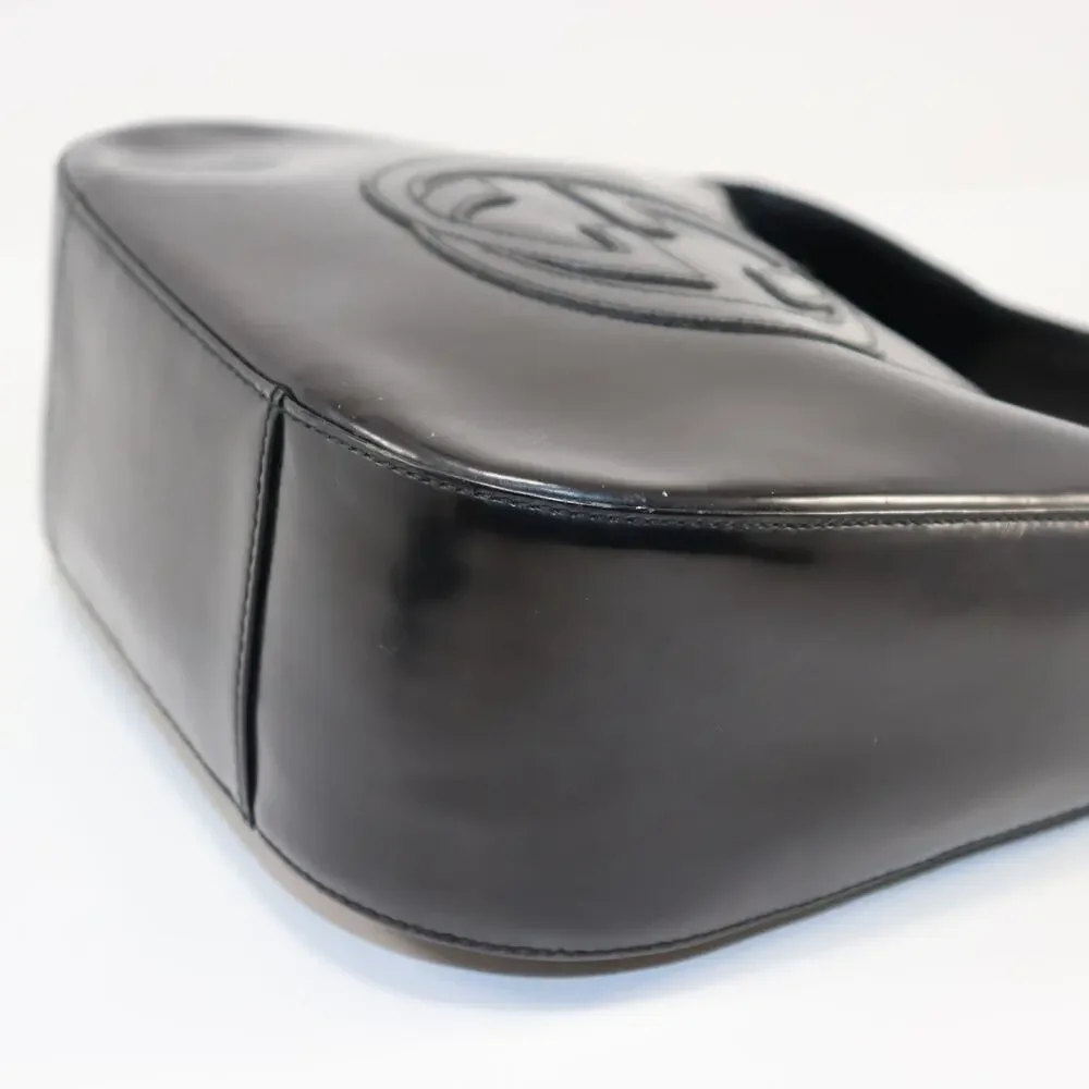 Vintage Gucci‎ Black Patent GG Logo Shoulder Bag